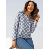 Witt Weiden Druck-Bluse in taubenblau-bedruckt | Gr.: 52