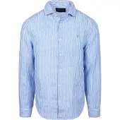 Superdry für Herren. M4011103A Riviera Leinenhemd blau (XL), Lässig, Langarm