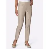 Sieh an! Schlupfhose SIEH AN "Schlupfhose Schlupfhose mit Bügelfalten", Damen, Gr. 27, K-Gr, beige (sesam, meliert), Web, Stoff, , Basic, schmal, Hosen Schlupfhose
