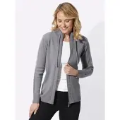 Sieh an! Strickjacke in steingrau-meliert | Gr.: 48