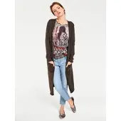 HEINE Long-Strickjacke in schokobraun | Gr.: 38