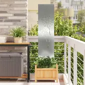 Syfax Garten Sichtschutz-Leinwand Silber 32 x 140 cm Verzinkter Stahl