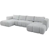 ALTDECOR Ecksofa in U-Form mit Schlaffunktion und Bettkasten CLOUD-U 405x185x90 Grau - Corner Sofa Bett Eckcouch Couch L-Form Schlafcouch Ausziehbar Wohnlandschaft Schlafsofa Cauchsofa