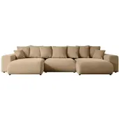 ALTDECOR Ecksofa mit Schlaffunktion und Bettkasten Corner Sofa Eckcouch Couch U-Form universal, links/rechts angeordnet Schlafcouch Ausziehbar Wohnlandschaft ESKAR-U -364x176x72 cm Beige