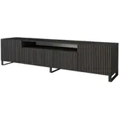 ALTDECOR TV-Schrank NOA-2-S mit Gefrästen Fronten 200x53x41 Lowboard, TV Möbel, TV Cabinet, Fernsehtisch, Fernseher Schrank, TV Kommode, TV Tisch, TV Sideboard, TV Board - Schwarz