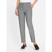 Inspirationen Bügelfaltenhose , Damen, Gr. 42, Normalgrößen, grau (hellgrau, meliert), 63% Polyester, 33% Viskose, 4% Elasthan, unifarben, Hosen Bügelfaltenhose