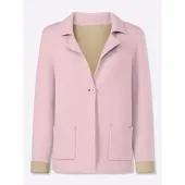 HEINE Strickjacke "Strickblazer Cardigan in Two-tone-Optik", Damen, Gr. 48, hellrosé, Modisch, Strickjacken Strickjacke