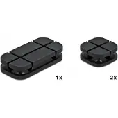 DeLOCK Kabelhalter Kombi Set 3 Stück schwarz, Kabelhalter, Silikon, Schwarz