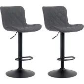 CLP 2er Set Barhocker Emma schwarz/Stoff