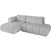 ALTDECOR Ecksofa mit Schlaffunktion und Bettkasten CLOUD-L 280x185x90 Grau - Corner Sofa Bett Eckcouch Couch L-Form Schlafcouch Ausziehbar Wohnlandschaft Schlafsofa Cauchsofa