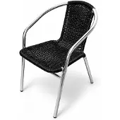 AGA Gartenstuhl RATAN Silber/Schwarz