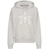 Kangaroos Kapuzensweatshirt , Damen, Gr. 52/54, grau (grau, weiß), Sweatware, Obermaterial: 80% Baumwolle, 20% Polyester, oversize hüftlang, Rippbündchen, Sweatshirts Kapuzensweatshirt, mit Stern-Print
