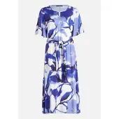 Betty Barclay Sommerkleid mit Rundhalsausschnitt in Weiß/Blau | Gr.: 48