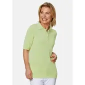 Goldner Hemdkragenpullover mit Knopfleiste in birke | Gr.: 42