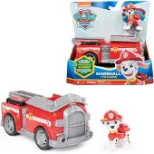 Ryhmä Hau PAW Patrol , Feuerwehr-Auto mit Marshall-Figur (Sustainable Basic Vehicle/Basis Fahrzeug), Feuerwehrauto, PAW Patrol, 3 Jahr(e), Kunststoff, Grau, Rot