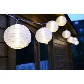 FHS LED Lampion Partylichterkette, 5m, 20 warmweiße LEDs