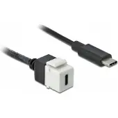 DeLOCK 86399, Flach, Schwarz, Weiß, USB C, USB C, Weiblich, Männlich