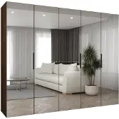 MEBLE KRYSPOL , Kleiderschrank, Schrank 250 cmx202x52, Warmia-Nuss, Schwarz