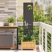 Syfax Garten Sichtschutz-Leinwand Schwarz 32 x 140 cm