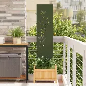 Syfax Garten Sichtschutz-Leinwand Floral Olivgrün 32 x 140 cm