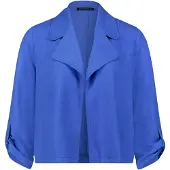 Betty Barclay Jackenblazer "Sommerblazer mit 3/4 Arm", Damen, Gr. 44, blau (adria blau), Obermaterial: 55% Leinen LI. 45% Viskose CV., Blazer Jackenblazer