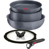 Lagostina Ingenio Mineralis 012164600005, Gemischtes Set, Schwarz, Aluminium, Mineral, Schwarz, Glas