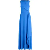 Vera Mont Abendkleid "Abendkleid mit Volant", Damen, Gr. 48, EURO, blau (persian blau), Obermaterial: 100% Polyester PES., Kleider Abendkleid