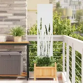 Syfax Garten Sichtschutz-Leinwand Weiß 32 x 140 cm