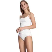 Calida Unterhemd "Unterhemd Natural Comfort Spaghetti-Top 2er Pack", Damen, Gr. 44-46, N-Gr, weiß, Obermaterial: 92% Baumwolle CO. 8% Elasthan EL., Unterhemden Unterhemd