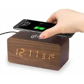 INF Digitaler LED Wecker mit kabellosem Laden