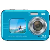 INF 5K Wasserdichte Digitalkamera: Dual-Kamera, Selbstauslöser, 3,5M Wasserdicht Blau