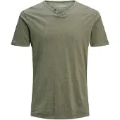 Jack & Jones T-Shirt "SPLIT NECK TEE" mit V-Ausschnitt