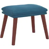 vidaXL Relaxsessel mit Hocker Blau Samt
