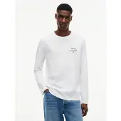 Tommy Hilfiger Langarmshirt "SCRIPT STACK LS REGULAR TEE", Herren, Gr. L, weiß, Single Jersey, Obermaterial: 100% Baumwolle, regular fit normal, Rundhals, Shirts Langarmshirt