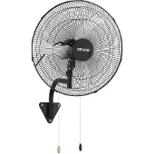 Vevor 65W Industrieller Wandventilator 57 cm, 6 m/s Oszillierender Wandlüfter mit 3 Stufen & Verstellbarem Neigungswinkel, Gewerblicher Industrieventilator für Werkstatt Garage Lager Gym, Schwarz