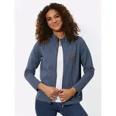 Witt Shirtjacke "Sweatjacke Shirtjacke mit Känguru-Taschen", Damen, Gr. 42, rauchblau, Sportlich, Shirts Shirtjacke