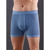 Witt Weiden Schlüpfer WITT "Hose kurz Hose kurz 2 Stück", Herren, Gr. 9, 2 Stk., Feinripp, blau (hellblau, bedruckt), Feinripp, , Unterhosen Schlüpfer