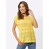 Sieh an! Ajour-Pullover in zitrone | Gr.: 40
