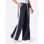 HEINE Schlupfhose , Damen, Gr. 50, Normalgrößen, marine, weiß, 75% Polyester, 21% Viskose, 4% Elasthan, gemustert, mehrfarbig, Hosen Schlupfhose