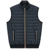 Bugatti Steppweste "Regular Fit", Herren, Gr. S, blau (390, marine), 90% Baumwolle, 10% Polyester, unifarben, regular fit, ohne Ausschnitt, Westen Steppweste, Rücken aus Baumwolle