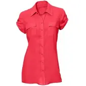 HEINE Hemdbluse , Damen, Gr. 46, lila (erdbeere), 80% Viskose, 20% Baumwolle, unifarben, Blusen Hemdbluse