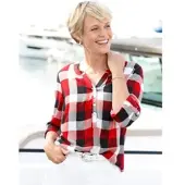 Sieh an! Karo-Bluse in rot-marine-kariert | Gr.: 38