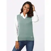 Casual Looks Pullunder "Pullunder", Damen, Gr. 52, grün (kalkmint), 50% Baumwolle, 50% Polyacryl, unifarben, Pullover Pullunder