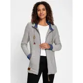 Casual Looks Shirtjacke "Shirtjacke", Damen, Gr. 52, blau (steingrau, rauchblau), 60% Polyester, 40% Baumwolle, gemustert, mehrfarbig, Shirts Shirtjacke