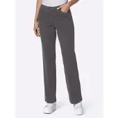 Inspirationen Cordhose , Damen, Gr. 19, Kurzgrößen, grau (anthrazit), 98% Baumwolle, 2% Elasthan, unifarben, lang, Hosen Cordhose