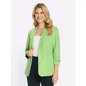 Sieh an! Blusenblazer SIEH AN "Blazer Blazer mit 3/4-Ärmeln", Damen, Gr. 46, grün (reseda), Elegant, Blazer Blusenblazer