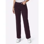 Inspirationen Cordhose , Damen, Gr. 22, Kurzgrößen, lila (aubergine), 98% Baumwolle, 2% Elasthan, unifarben, lang, Hosen Cordhose
