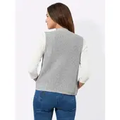 Casual Looks WITT WEIDEN Strickweste in steingrau-ecru-meliert | Gr.: 48