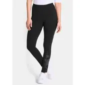 Goldner 2-in-1-Hose "Kurzgröße Bequeme Baumwoll-Leggings, 2-Stück", Damen, Gr. 21, K-Gr, schwarz, Obermaterial: 95% Baumwolle CO. 5% Elasthan EL., Hosen 2-in-1-Hose, Glitzermotiv