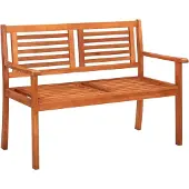 vidaXL Gartenbank 2-Sitzer 120 cm Massivholz Eukalyptus
